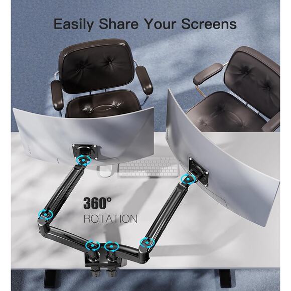 HUANUO Dual Monitor Arm for 13'' to 40'' Screens - Picture 6 of 6